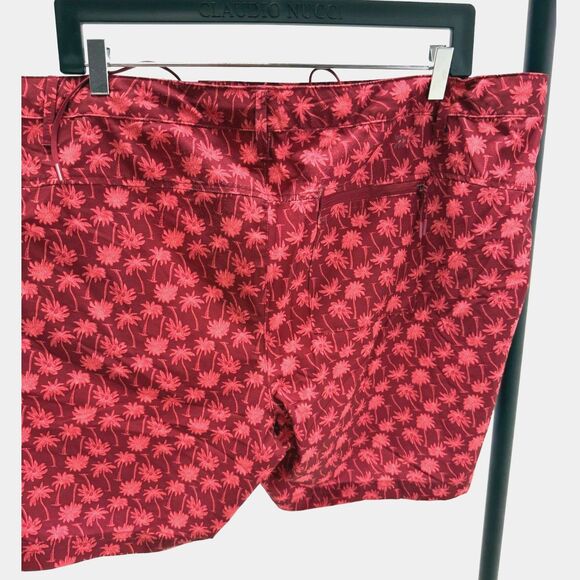 All In Motion Resort Shorts Hybrid Red Tropical Palm Tree Swim Trunks - Picture 3 of 4